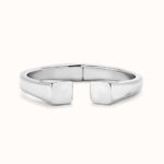 Pulsera rígida bañada en plata de ley acabado liso y forma cuadrada Unode50
