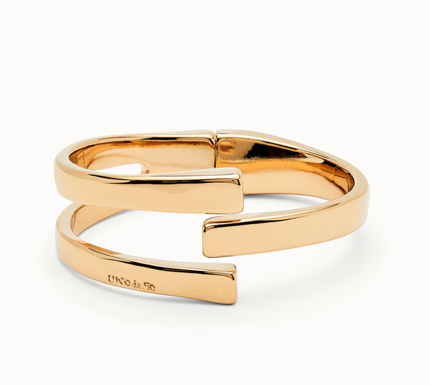 Pulsera rígida bañada en oro de 18k Unode50