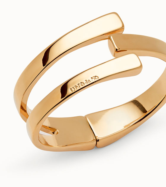 Pulsera rígida bañada en oro de 18k Unode50